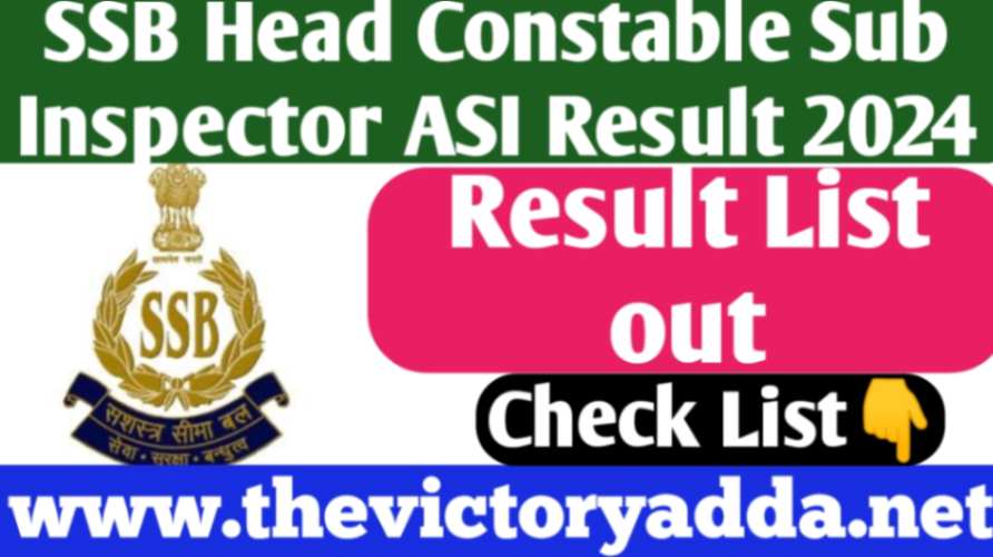 SSB Head Constable, Sub-Inspector & ASI Result 2024