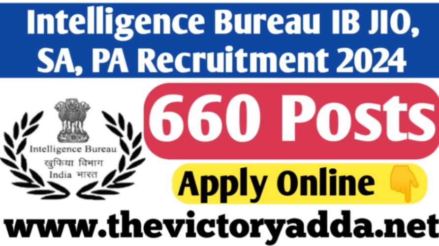 Intelligence Bureau IB JIO, PA, Cook Recruitment 2024