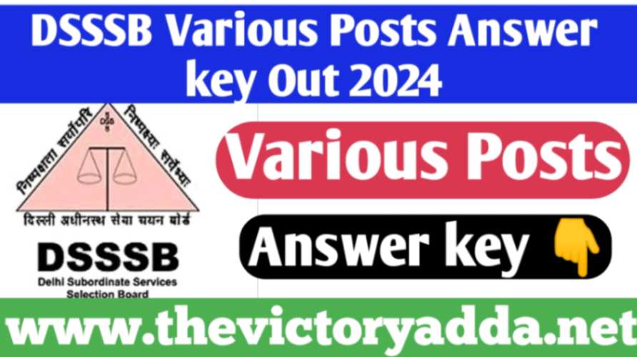 DSSSB Various Post Answer Key 2024