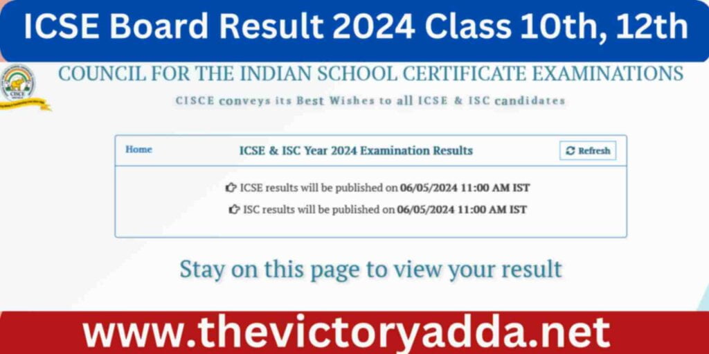ICSE Board Result 2024 Class 10th, 12th