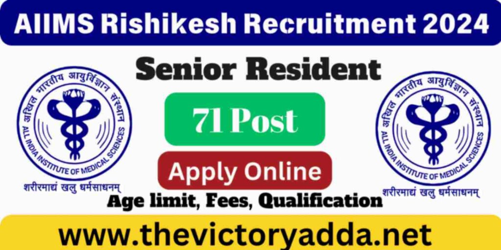 AIIMS Rishikesh Senior Resident Recruitment 2024