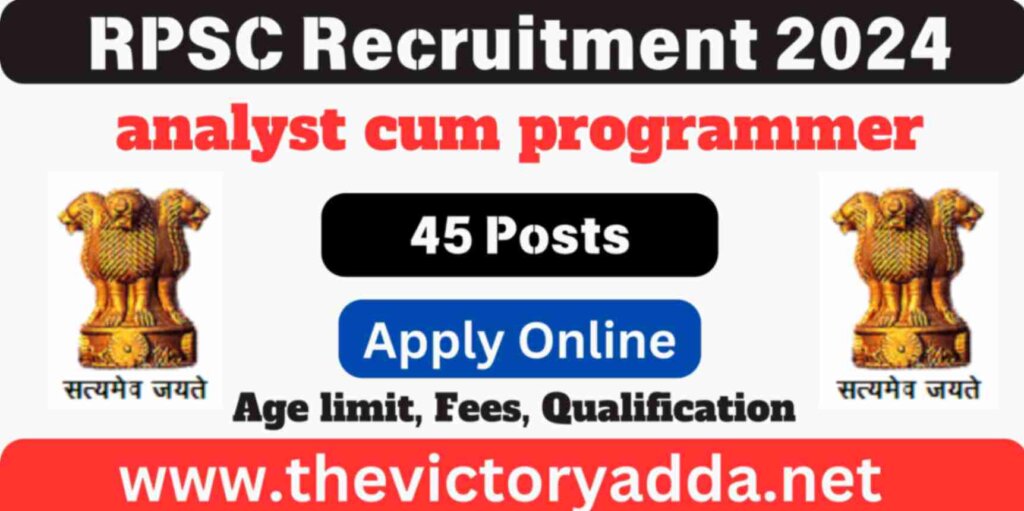 RPSC Analyst Cum Programmer Recruitment 2024