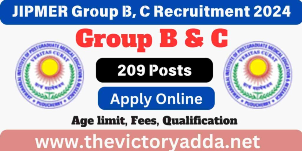 JIPMER Group B, C Recruitment 2024